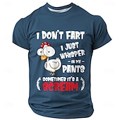billige Morsomme T-skjorter for menn-Herre Morsom T skjorte Kortermet T skjorte 3D-utskrift Crew-hals Skjorte Mote Daglig Gate Daglig Svart Blå Kakifarget Sommer Vår Klær S M L XL XXL XXXL