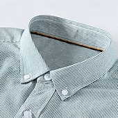 cheap Men&#039;s Elite Shirts-Men&#039;s Oxford Shirt Light Khaki Light Green Light Grey Long Sleeve Striped Button Down Collar School Wedding Buttons Clothing Apparel Neutral Fashion Daily