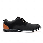 economico Semi-formale-scarpe casual oxford da uomo, sneakers eleganti con lacci blu e nere con dettagli in pelle scamosciata, calzature eleganti per lavoro, matrimoni e uso quotidiano