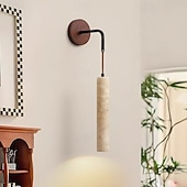 economico Luci da parete-applique da parete in travertino giallo applique da parete in legno massello sfondo decorazione da parete lampada da parete lampada da comodino regolabile e27 apparecchi di illuminazione per interni