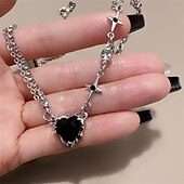 abordables Colliers-Collier Chrome Femme Mode Géométrique Mignon Forme Géométrique Colliers Tendance Pour Soirée
