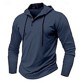 preiswerte Basic-T-Shirts-Herren T Shirt Henley Hemd T-Shirt Langarmshirt Langarm Henley Frühling Herbst Einfach Mode Designer Basic Knöpfe Urlaub Straße Ausgehen Schwarz Weiß Marineblau Top T-Shirt für Herren