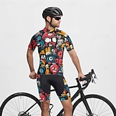 Недорогие Комплекты мужской одежды-Муж. Велокофты и велошорты Мультипликация С короткими рукавами Велоспорт Наборы одежды с 3 задними карманами Горные велосипеды Шоссейные велосипеды