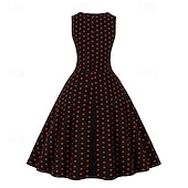 levne Šaty-Retro 50. léta Rockabilly Šaty Houpací šaty Puntíky Dámské Karneval Plesová maškaráda Denní nošení loučení se svobodou nevěsty Dospělé Šaty Šaty pro návrat domů