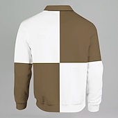 baratos Polo de rúgbi masculino-Homens Riscas Pólo Rúgbi Manga Longa Camisas polo Camisas de colarinho Casual Ao ar livre O negócio Escola Roupa Esportiva Impressão 3D Primavera Outono Verde