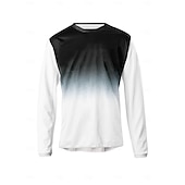 abordables Maillots pour hommes-Homme Maillot de descente manche longue Cyclisme Maillot Top avec 3 poches arrière VTT Vélo tout terrain Vélo Route Respirable Séchage rapide Evacuation de l&#039;humidité Doux Jaune Bleu Dégradé Polyester