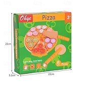 halpa Opetuslelut-lasten koulutus käytännön pizzasimulaatiolelut puinen simulaatio leikkitalo sienipizza leikattu ja leikkilelut