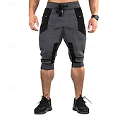 preiswerte Shorts-Herren Sweatshorts Kurze Hose Capri-Shorts Kurze Sporthose Kurze Sporthose Sport Shorts Tasche Kordelzug Elastische Taille Farbblock Komfort Atmungsaktiv Wadenlänge Outdoor Sport Klassisch