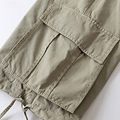 economico Classico-Per uomo Pantaloncini modello cargo Pantaloncini Bermuda A cordoncino Vita elastica Multi tasca Liscio Traspirazione umidità Indossabile Lunghezza del ginocchio Esterno Informale Giornaliero Di
