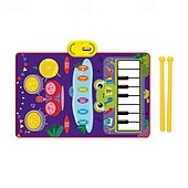 お買い得  パーティーの好意-マルチカラーインタラクティブフロアピアノキーボード - 24音ミュージカルマット、ポリエステル動物デザインカーペットブランケット、おもちゃ、タッチ