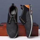 economico Semi-formale-scarpe casual oxford da uomo, sneakers eleganti con lacci blu e nere con dettagli in pelle scamosciata, calzature eleganti per lavoro, matrimoni e uso quotidiano