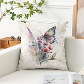 cheap Floral &amp; Plants Style-Rustic Floral Decorative Toss Pillows Cover 1PC Soft Square Couch Cushion Case Pillowcase for Bedroom Livingroom Sofa Chair