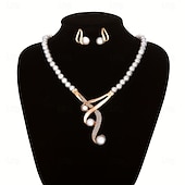 cheap Jewelry Sets-Bridal Jewelry Sets One-piece Suit Alloy Earrings Necklace Women&#039;s Stylish Luxury Cute Fancy Precious Geometric Jewelry Set For Party Evening Wear