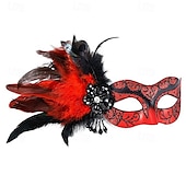 preiswerte Maske-Karnevalsmaske Venezianische Maske Columbina Erwachsene Herren Damen Halbes Gesicht Party Maskerade Karneval von Venedig Karneval Einfaches Karnevalskostüm