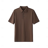 halpa Miesten Elite Polo-Miesten Polo Työ Katu Sänkyjen avaus Lyhythihainen Loma Muoti Yhtenäinen väri Napit Kesä Kevät Tumman harmaa Huurteinen vihreä Musta Tumman vihreä Vaalean harmaa Ruskea Polo