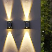 economico Applique per esterni-lampada da parete solare - durevole &amp;illuminazione verso il basso, impermeabile ip65, recinzione esterna, giardino, portico, illuminazione garage 1/2 pz