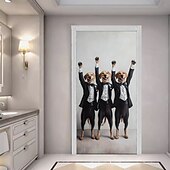 Недорогие Дверные чехлы-Смешные животные двери украшения двери покрытия собаки гобелен занавес украшение фон внутри/снаружи двери баннер для входной двери фермерский дом