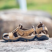 levne venkovní sandály-Pánské Sandály Sportovní sandály Venkovní turistické sandály Dělená kůže Prodyšné Pohodlné Protiskluzové Povaleč Tmavěhnědá Červená hnědá Modrá