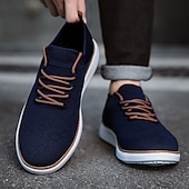 preiswerte Sneaker für Herren-marineblaue Strick-Sneaker für Herren mit Schnürung und gepolsterter Sohle für bequemes Tragen im Alltag