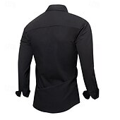 preiswerte Arbeitshemden für Herren-Herren Hemd Sommerhemd Lässiges Hemd Knopfhemd Schwarz Kaki Armeegrün Grau Langarm Glatt Kargen Urlaub Festtage Tasche Bekleidung Polyester Modisch Brautkleider schlicht Komfortabel