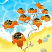 abordables Guirlandes lumineuses à piles-Guirlande lumineuse à 1,5 m avec 10 LED en forme de requin et de tortue, luminaire décoratif à piles, idéal pour la maison, la chambre à coucher, le bord de mer, les fêtes, les vacances