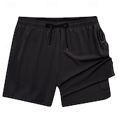 cheap Men&#039;s Boxer Swim Trunks-Men&#039;s Swim Trunks Swim Shorts Board Shorts Bottoms Drawstring 2 in 1 with Pockets Swimming Surfing Beach Water Sports Solid Colored Summer Spring