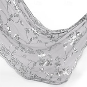 cheap Wedding Guest Wraps-Ladiery Sequin Floral Shawls and Wraps for Evening Dresses,Women sparkly Sheer Mesh Wedding Shawls for Evening Party