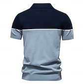 voordelige Heren Elite Polo-Voor heren Polo Gebreide polo Formeel Werk Meeuwenhalsband Korte mouw Kleurenblok Lapwerk Zomer Marineblauw Khaki Leger Groen Polo