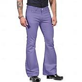 economico Fondi-Retrò Vintage Anni &#039;70 Pantaloni Pantaloni a zampa d&#039;elefante Hippie Disco Tinta unica Per uomo Halloween Carnevale Feste Abbigliamento Quotidiano Parata dell&#039;Orgoglio Adulti Tutte le stagioni