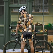economico Set di abbigliamento da uomo-Per uomo Maglia con pantaloncini da ciclismo Manica corta Ciclismo da montagna Cicismo su strada Nero Giallo Rosso Con cagnolino Bicicletta Elastene Gli sport Con cagnolino Abbigliamento