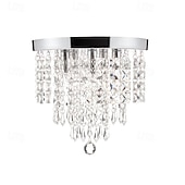 cheap Unique Chandeliers-Crystal Chandelier LED Round Ceiling Light with LED Brightness Hall Lights 110-240V