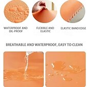 economico Copertura per sedia-1/2/4/6 pz. Coprisedia in pelle PU impermeabile antiolio, coprisedia da pranzo elasticizzato, coprisedile tinta unita per soggiorno, cucina, casa