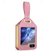 tanie Etui do telefonów Samsung-Etui na telefon do Samsung Galaxy Z Flip 6 Z Flip 5 Z Flip 4 Tylny pokrowiec Odporny na wstrząsy Retro PU skóra