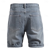 billige Herre Elite Shorts-Herre Jeans Dongerishorts Knapper Lomme Gradert Knelengde utendørs Feriereise Avslappet Ferie Årgang Blå Grå Mikroelastisk