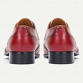 economico Scarpe Eleganti Classiche-scarpe brogue da uomo in pelle di prima qualità - design sfumato rosso-marrone, calzature eleganti e alla moda per uomo, ideali per eventi formali, matrimoni e occasioni di lavoro