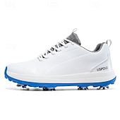 cheap Men&#039;s Golf Shoes-Men&#039;s Black and White Golf Shoes with Spiked Sole, Breathable Upper, and Lightweight Design for Comfort and Support on the Golf Course