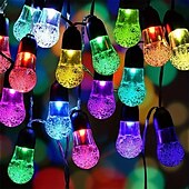 זול אורות מיתר סולאריים-5m-20leds חיצוני צבע סולארי כדור בועה מחרוזת אור חצר קמפינג אוהל גן חתונה פסטיבל אווירה קישוט מחרוזת אור