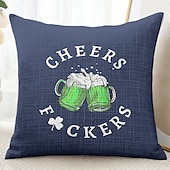 abordables Housse de coussin de vacances-Coussins décoratifs de la Saint-Patrick Housse 1PC Coussin doux carré Housse de coussin pour chambre salon canapé chaise Cheers bière irlandaise