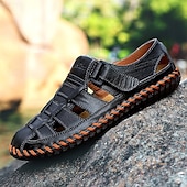 billiga Avslappnade sandaler-casual fiskarsandaler i konstläder för män med justerbar rem och bekväm sula för utomhusaktiviteter, sommar- och strandkläder