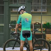 abordables Maillots pour hommes-Homme Maillot Velo Cyclisme Manche Courte Cyclisme Tee-shirt Maillot avec 3 poches arrière VTT Vélo tout terrain Respirable Séchage rapide Conception anatomique Mèche Bleu Violet Vert Dégradé Des