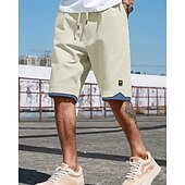 economico Pantaloncini casual-Per uomo Pantaloncini Pantaloncini estivi Pantaloncini casual Tasche A cordoncino Vita elastica Collage Comfort Traspirante Breve Esterno Da mare Sport Informale Nero Blu