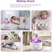 abordables Lumières intelligentes-Humidificateur de pluie Umbrella LED intelligent de 300 ml avec lumière LED 7 couleurs diffuseur d&#039;arôme télécommandé et avec minuterie pour la chambre cadeau amusant pour les enfants les adolescents