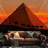preiswerte Landschaftsteppich-Landschaft Ägypten Pyramide Hängender Wandteppich große Wandteppich Wanddekoration Fotografie Hintergrund Decke Vorhang Wohnraum Schlafzimmer Dekoration Wüstenschafe