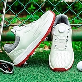 Χαμηλού Κόστους Ανδρικά Παπούτσια Γκολφ-ανδρικά λευκά παπούτσια γκολφ με αιχμηρή σόλα, αναπνεύσιμο ψεύτικο δέρμα και σύστημα κλεισίματος boa για ρυθμιζόμενη εφαρμογή, ιδανικά για γκολφ και αθλητικές δραστηριότητες