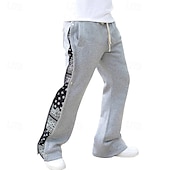 cheap Sweatpants-Men&#039;s Athletic Pants Sweatpants Tear Away Pants Flared Pants Trousers Pocket Drawstring Elastic Waist Patchwork Graphic Prints Comfort Sports Outdoor Daily Fashion Casual Black Gray Micro-elastic
