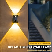 economico Applique per esterni-lampada da parete solare - durevole &amp;illuminazione verso il basso, impermeabile ip65, recinzione esterna, giardino, portico, illuminazione garage 1/2 pz