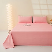 cheap Sheets &amp; Pillowcase-Single Sheet Flat Sheet Bedding Cotton Solid Colored Soft Premium Quality Comforter Cover Bed Collection