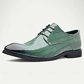 economico Formale-scarpe stringate in similpelle con motivo coccodrillo bordeaux da uomo, eleganti calzature formali per lavoro, matrimoni e occasioni speciali
