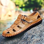 billiga Avslappnade sandaler-casual fiskarsandaler i konstläder för män med justerbar rem och bekväm sula för utomhusaktiviteter, sommar- och strandkläder