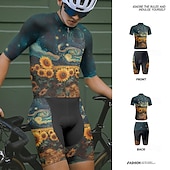billiga Klädsatser för män-Herr Cykeltröja med shorts Kortärmad Bergscykling Vägcykling Svart Vit Gul Blommig Botanisk Cykel Elastan sporter Blommig Botanisk Kläder